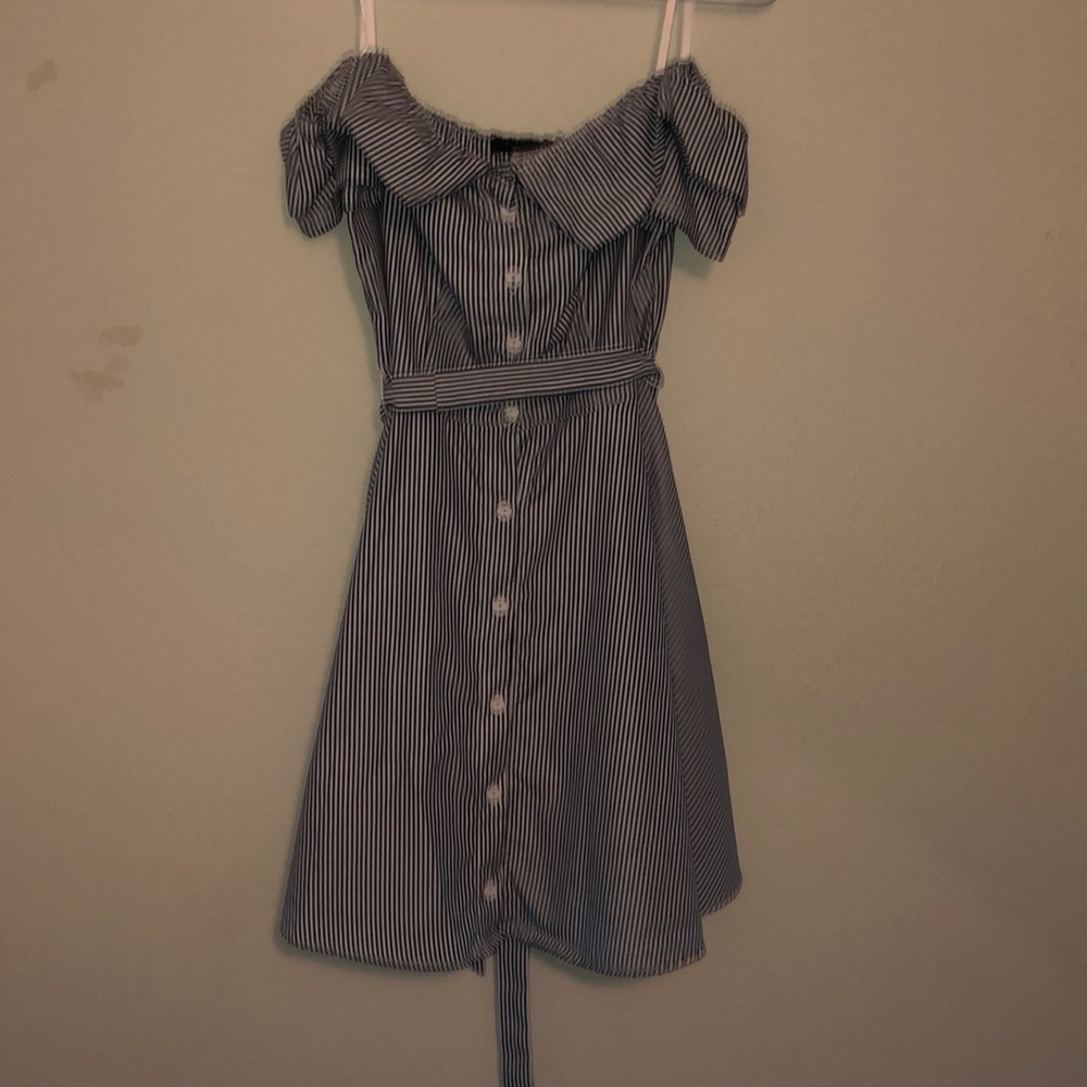 Stripped midi dress